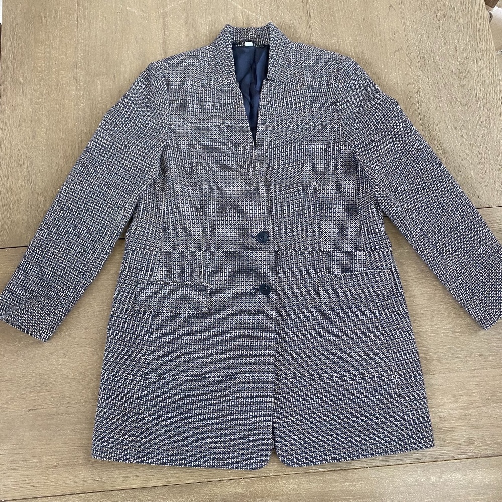 Jigsaw | Grey Tweed Coat in Sz.10